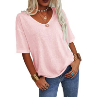 KRISANTA™ | Loose Lightweight Minimalist T-Shirt - Pink