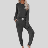 Jocelyn™| Casual Long Sleeve and Sweatpants Set - Dark Grey
