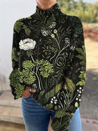 Leanne | Vintage botanical floral knit sweater - Multicolour