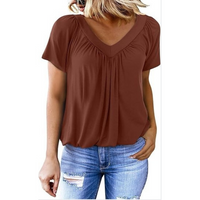 KATHLEEN™ | Women Casual V-Neck Top - Dark Brown