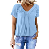 KATHLEEN™ | Women Casual V-Neck Top - Sky Blue