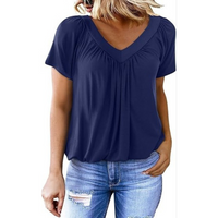 KATHLEEN™ | Women Casual V-Neck Top - Dark Blue