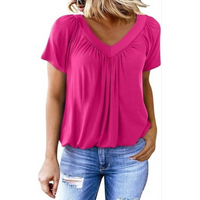 KATHLEEN™ | Women Casual V-Neck Top - Rose Red