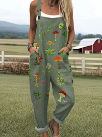 Nature-Inspired Embroidery Jumpsuit - Embroidery