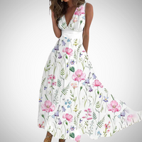Mirianne™ | Timeless Floral Women Maxi Dress - White Pink