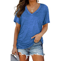 EILY™ - Classic V-Neck Loose Fit Shirt - Blue