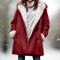 Lidia | Cozy Sherpa Winter Coat - Red