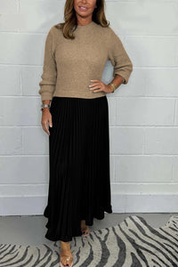 Maeliq | Elegant Women Maxi Dress - Brown/Black