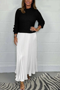 Maeliq | Elegant Women Maxi Dress - Black/White