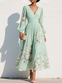 Odelia™ Floral Midi Dress - Soft Mint Green