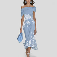 Isabrunel | Elegant Midi Dress - Blue