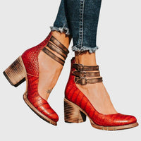 Nina™ | Elegant and Comfortable Heels - Red snake