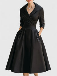Yan | Elegant Midi Dress - Black