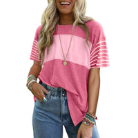 LENIX™ | Everyday Breathable Stripe Crewneck - Dark Pink
