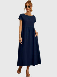 Giselle™ - Casual Pocket Dress - Navy blue