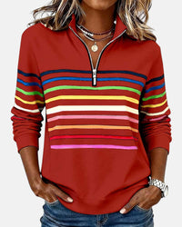 Wren | Classic Cotton Zip Sweatshirt for Everyday Comfort - Red