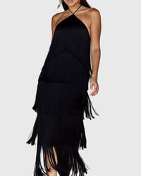 Artiselle™ | Elegent Women Tassel Dress - Black