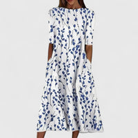 Sarah | Elegant Midi Dress - Blue