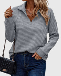 Abigail™ | Elegant Sweater with Zipper - Grey
