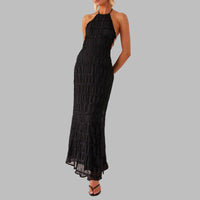 Lunet™ | Elegant Sleeveless Backless Bodycon Maxi Dress - Black