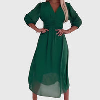 Chloe™ | Lightweight Silky Chiffon Dress - Green