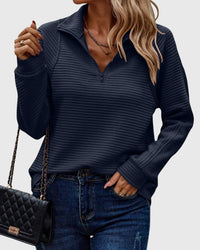 Abigail™ | Elegant Sweater with Zipper - Dark blue