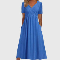 Amanda - Flattering Dress - Blue