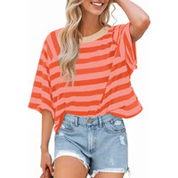 MAOSIE™ | Trendy Loose Fit Summer Crewneck Top - Orange
