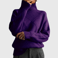 Angela™ - Turtleneck Sweater - Purple