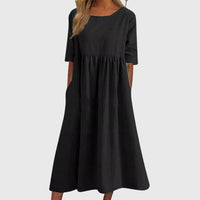 Haisley™ | Elegant Short-Sleeved Dress - Black