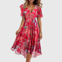 Catalina™ | Chic Midi Dress - Red