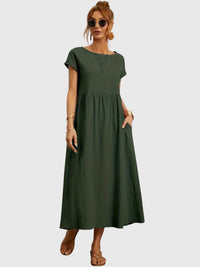 Giselle™ - Casual Pocket Dress - Green