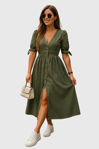 Jacqueline™ | Elegant Denim Dress - Green