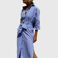 Ellen™ | Classic Striped Dress - Blue