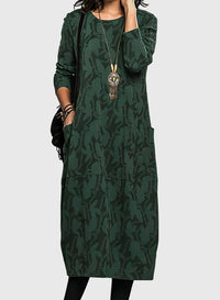 Victoria | Casual Round-Neck Dress - Green
