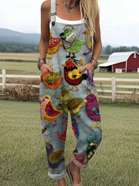 Vintage Colourful Bird Jumpsuit - Colourful Bird