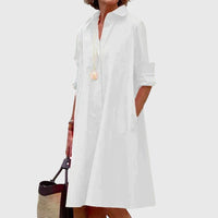 Paige™ - Elegant Dress With Pockets - White