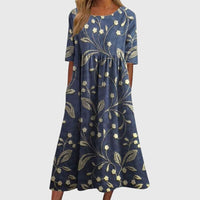 Djala™ | Flattering Dress - Navy Blue