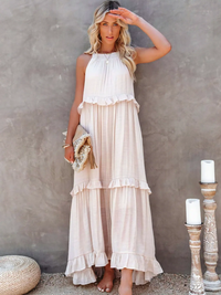 Cherry™ | Flow & Flutter Women Maxi Dress - Apricot