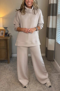 Colleen™ | Women Casual Turtle-neck 2 Piece - Beige