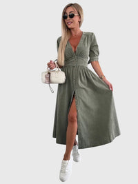 Sophia™ | Elegant Denim Dress - Green