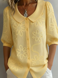 Kayleigh  | Light Floral Blouse Natural Elegance - Yellow