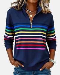 Wren | Classic Cotton Zip Sweatshirt for Everyday Comfort - Navy Blue