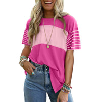 LENIX™ | Everyday Breathable Stripe Crewneck - Rose Red