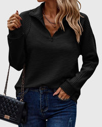 Abigail™ | Elegant Sweater with Zipper - Black