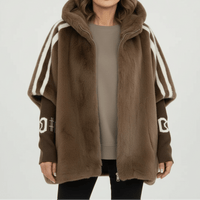 Donna | Hooded Fluffy Jacket - Brown