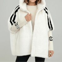 Donna | Hooded Fluffy Jacket - White