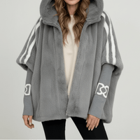 Donna | Hooded Fluffy Jacket - Grey