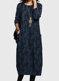 Victoria | Casual Round-Neck Dress - Blue