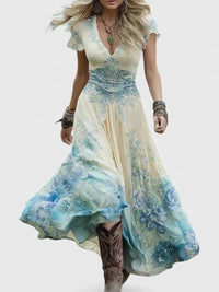 Sydneighh | Elegant Women Maxi Dress - Blue